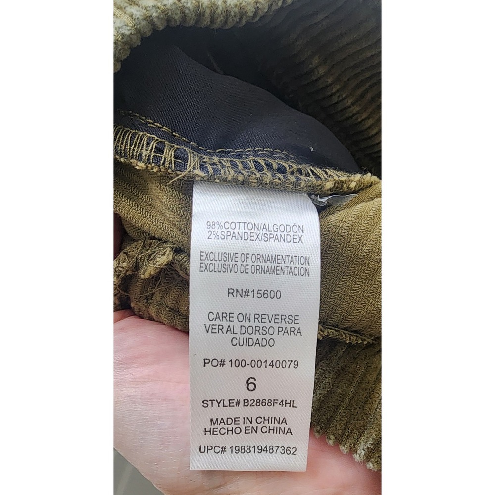 Democracy Ab-solution Skyrise Wide Leg Corduroy Pants Olive Green Size 6 NWT - Picture 9 of 11
